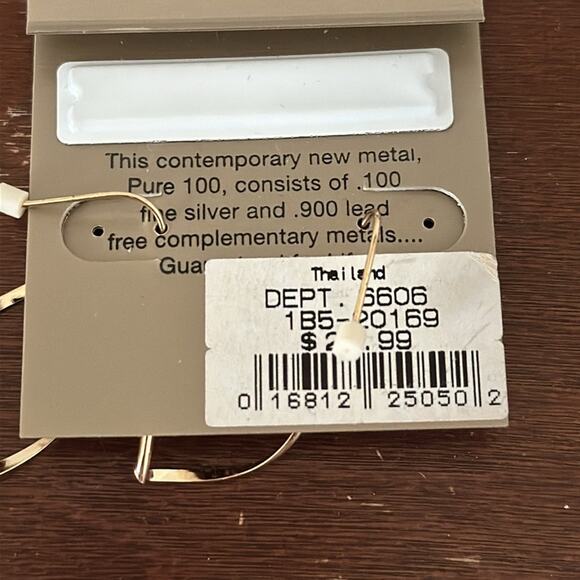 Pure 100 by Danecraft | Gold Oval Dangling Earrings NWT - Picture 3 of 4